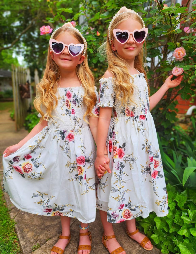 Girls Off-Shoulder Floral Cami Dress
